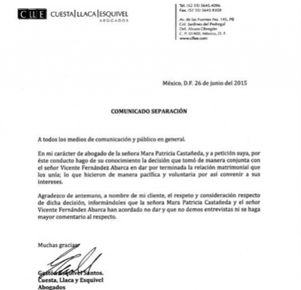 TVNotas Comunicado de divorcio