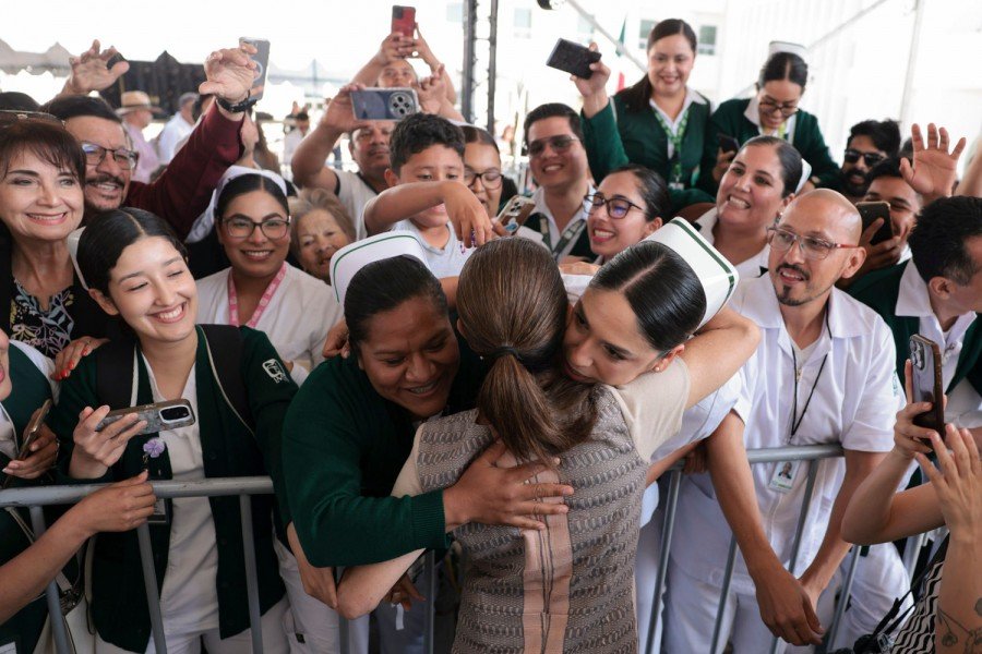 Claudia Sheinbaum inaugura primera etapa del Hospital General Regional no. 23 del IMSS en Ensenada;