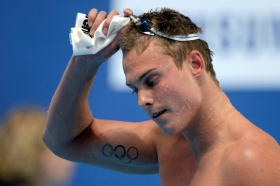 Nadador ruso Vladimir Morozov, tras una prueba en los Mundiales de Natación 