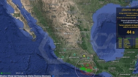 El temblor se registró al filo de las 13: 03 horas.