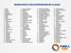 Suspensión de clases en los 112 municipios con declaratoria de emergencia